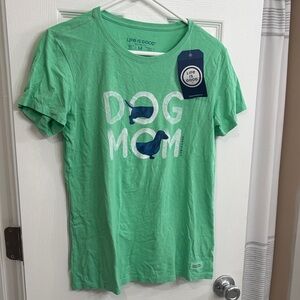 Life Is Good Dog Mom Tee in Green and Blue